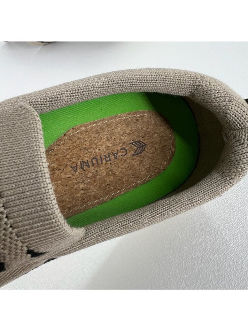 Cariuma IBI Slip On Zebra Print Knit Sneakers Womens US 9 Breathable Taupe Black - Picture 11 of 12